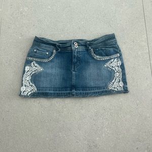 2000s Y2K denim mini skirt